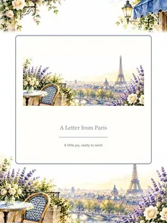 A Letter from Paris — original ANIMAIL ecards artwork
