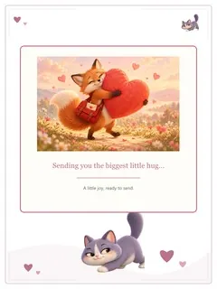 One Very Big Hug — original ANIMAIL ecards artwork