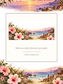Meet Me at Sunset — original ANIMAIL ecards artwork